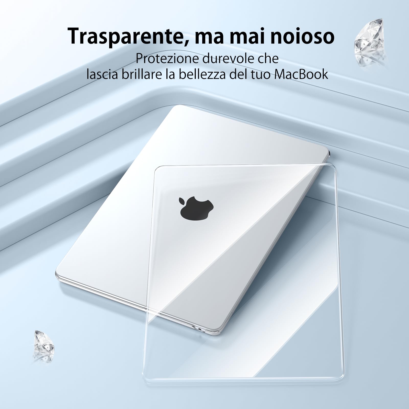 NPUOLS Custodia Protettiva per MacBook Air 13 Pollici Cover 2021 2020 2019 2018 Modello A2337(M1) A2179 A1932, Cristallo Rigide Custodia e Ultra Sottile TPU UE Tastiera Cover (A2337 A2179)