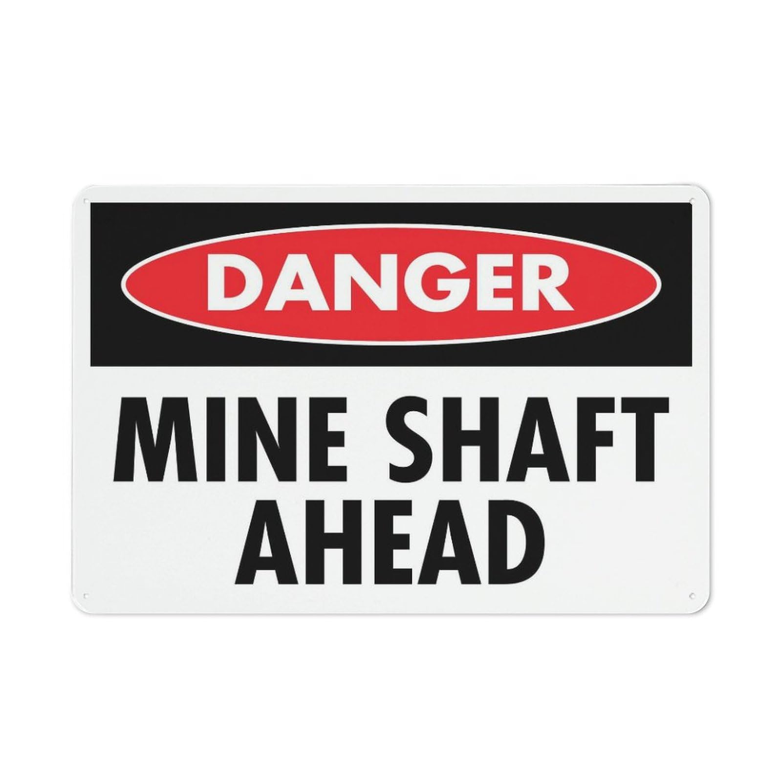 Xewazd A1866 Street Sign Danger Mine Shaft Ahead Vintage 8"X12" Metal Tin Sign - Wall Art For Home Farmhouse, Bar, Cafe, Yard (Indoor/Outdoor Gift)