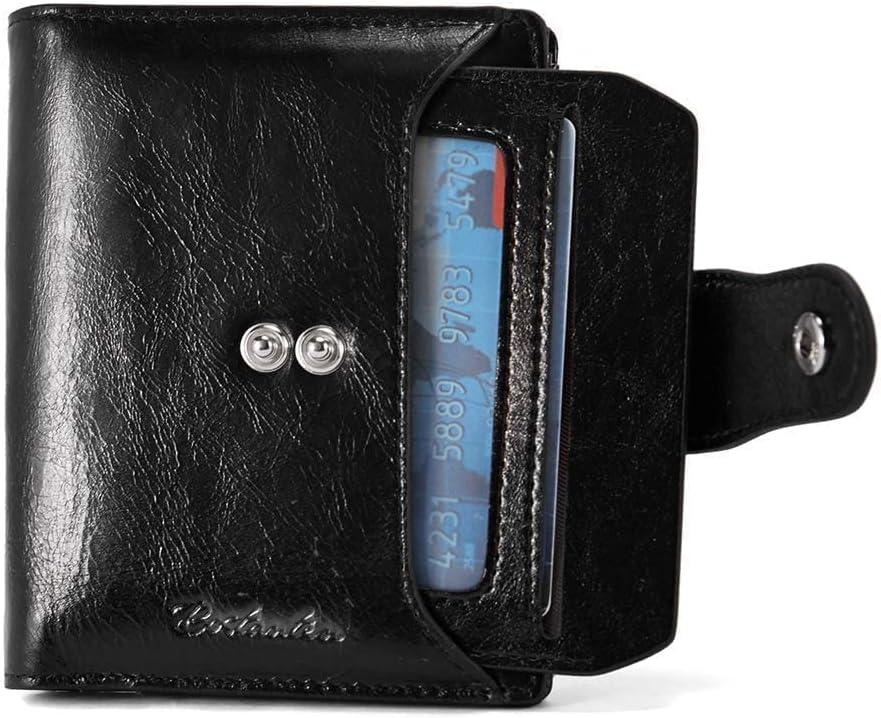 BOSTANTEN Women's Leather Designer Handbags Tote Purses Shoulder Bucket Bags and Leather Wallet RFID Blocking Small Bifold Zipper Pocket Wallet Card Case Black Bundle