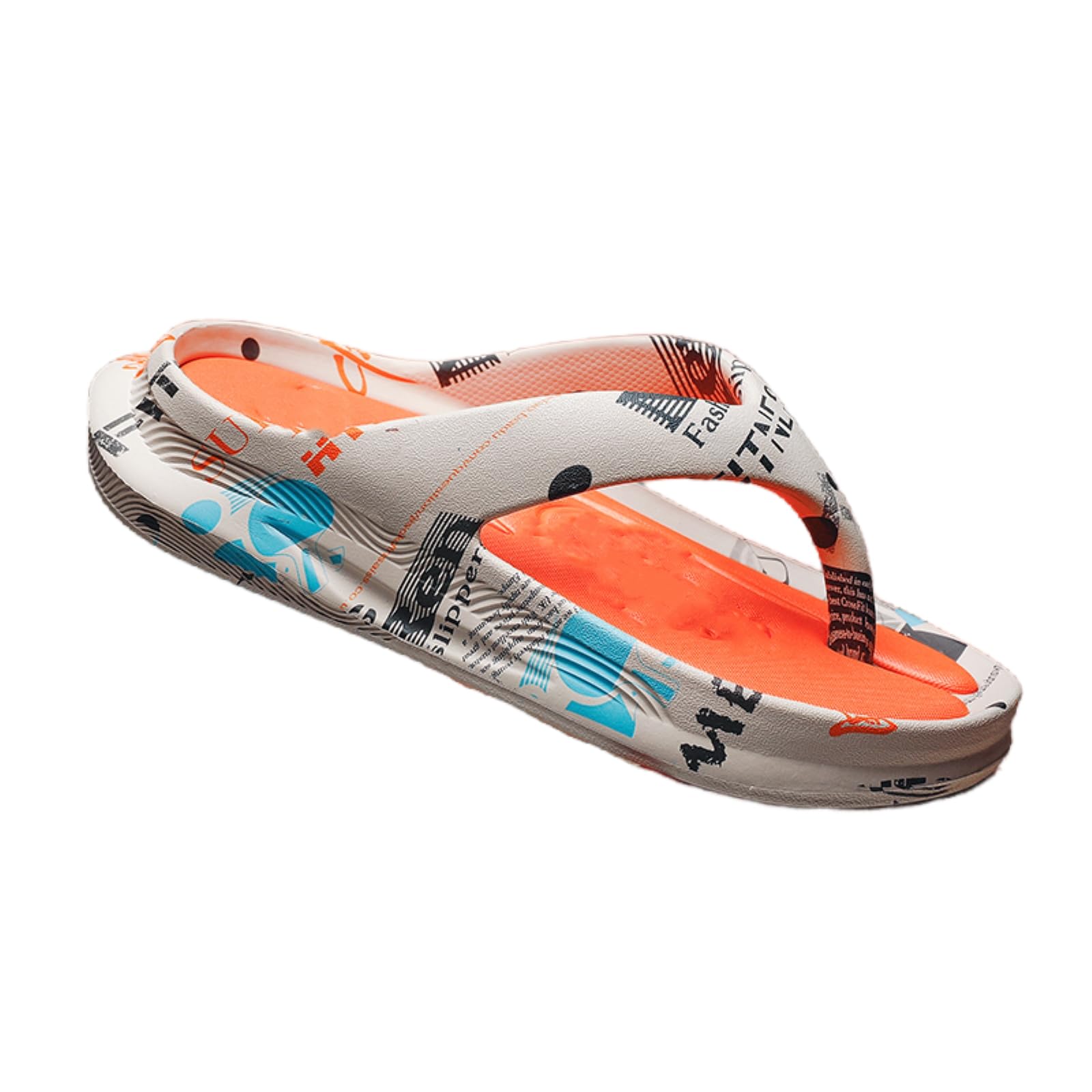 Infradito Gli Uomini Stampati Piattaforma Spessa Eva Flip Flops Anti-Scivolo Morbido Cuscinetto Estate Pantofole Bagno Interno All'aperto Sandali da Spiaggia-black-b-43-44