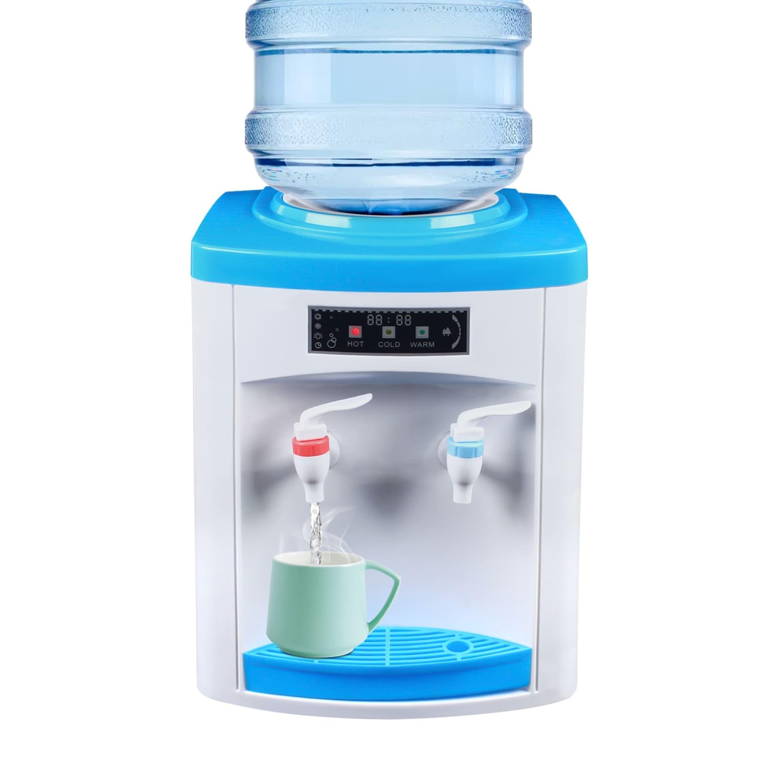 Distributeur d'eau Chaude/Froide, Compact (25,5x23,5x33cm), Coque PP & Acier Inoxydable, Compatible avec Bonbonnes d'eau de 4,5 à 18,9L, Économe, pour Bureau, Maison
