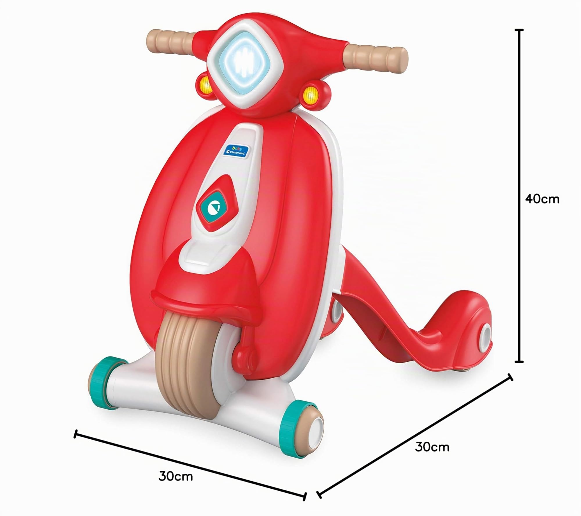 Baby Clementoni - Il Mio Primo Scooter, Moto Bambini Spingibile 10+ Mesi, Gioco Prima Infanzia Made in Italy, Linea Play For Future, Supporta nei Primi Passi e nello Sviluppo Psicomotorio, 17403