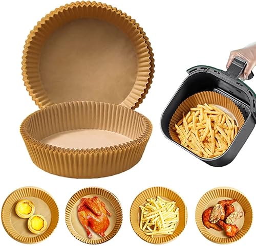 BTONAS 7.9 pulgadas cuadrados para freidora de aire desechables de papel pergamino accesorios para freidora de aire sin blanquear, hojas