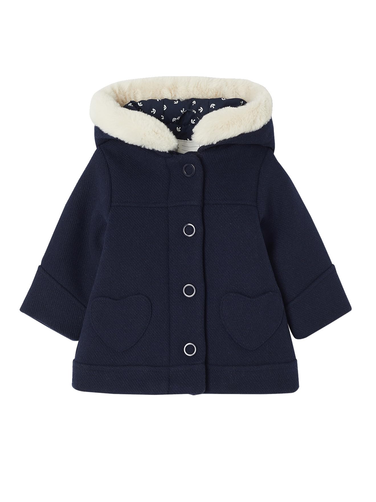 VERTBAUDET Manteau à capuche bébé fille drap de laine