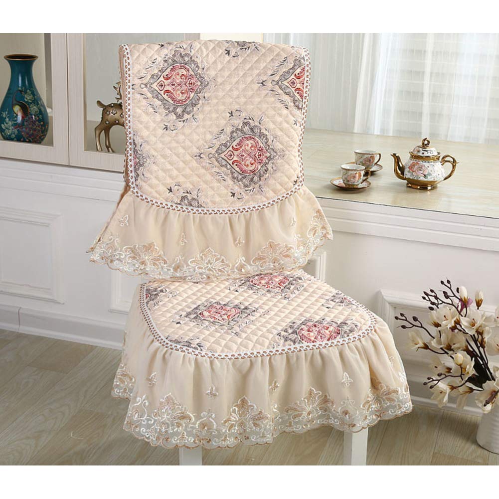 Coussin d'assise de style européen en dentelle jaune et finitions matelassées chic