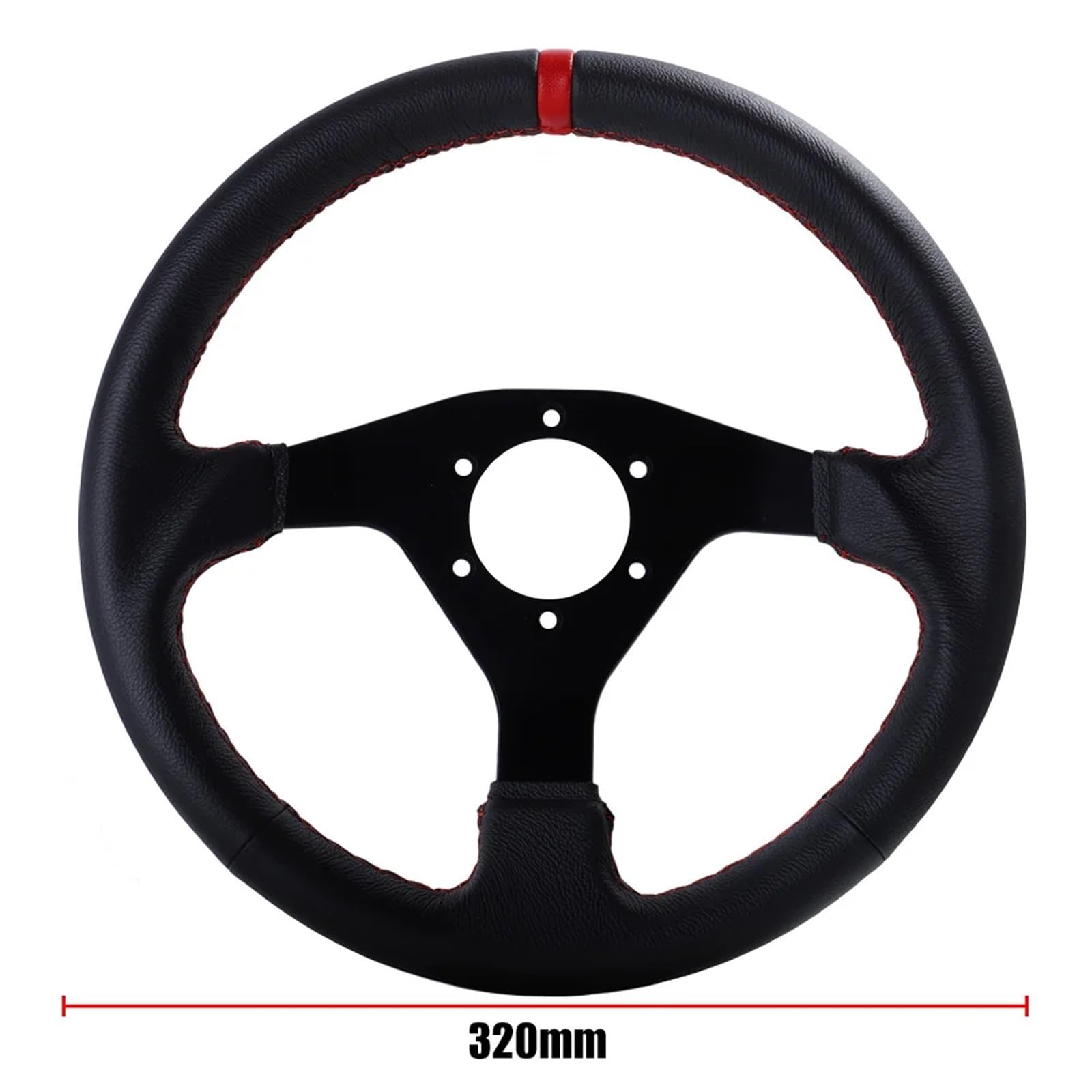 Universal Rennlenkrad 320 mm Sport-Lenkrad, flach, Leder, Racing, Drift, PC, SIM-Spiel, Lenkrad-Steuerrahmen, Aluminium