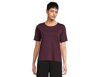 Eileen Fisher Organic Pima Cotton Jersey Round Neck T-Shirts Women
