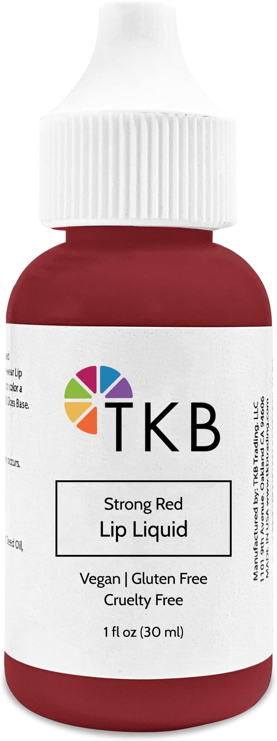 TKB Trading, LLC Lip Liquid Color | Liquid Lip Color for Gloss Base, DIY Lip Gloss, Pigmented Lip Gloss and Lipstick Colorant, Made in USA (1floz (30ml), Strong Red)