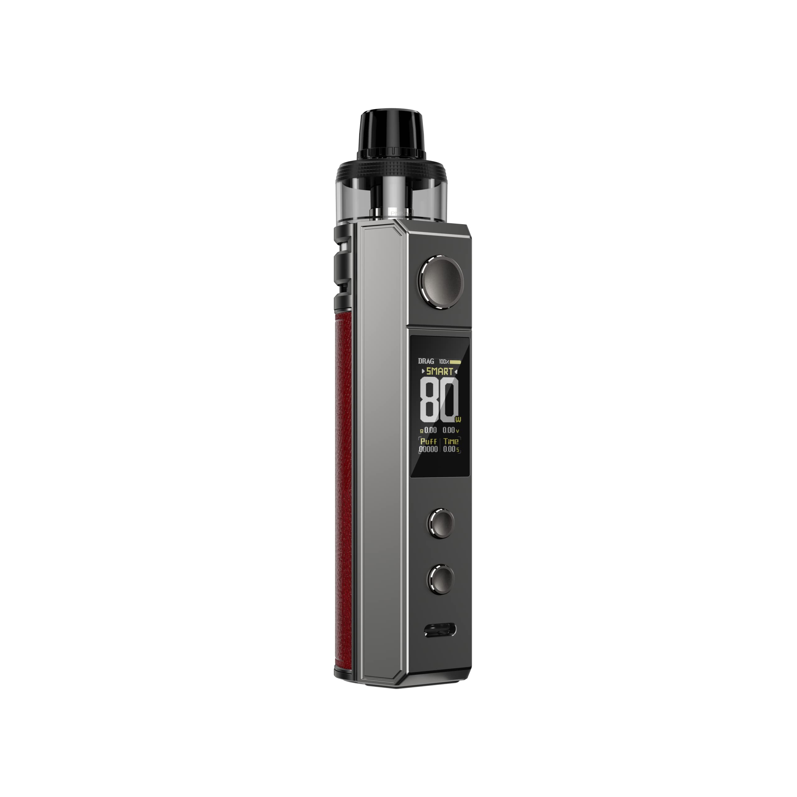 VooPoo Drag H80S Kit, 80W, DTL Vape Kit **18650mAh Battery Sold Separately** - Vape Kit, Vaping, Ecigarette, Ecig - No Nicotine, 2ml TPD Version. (Red)