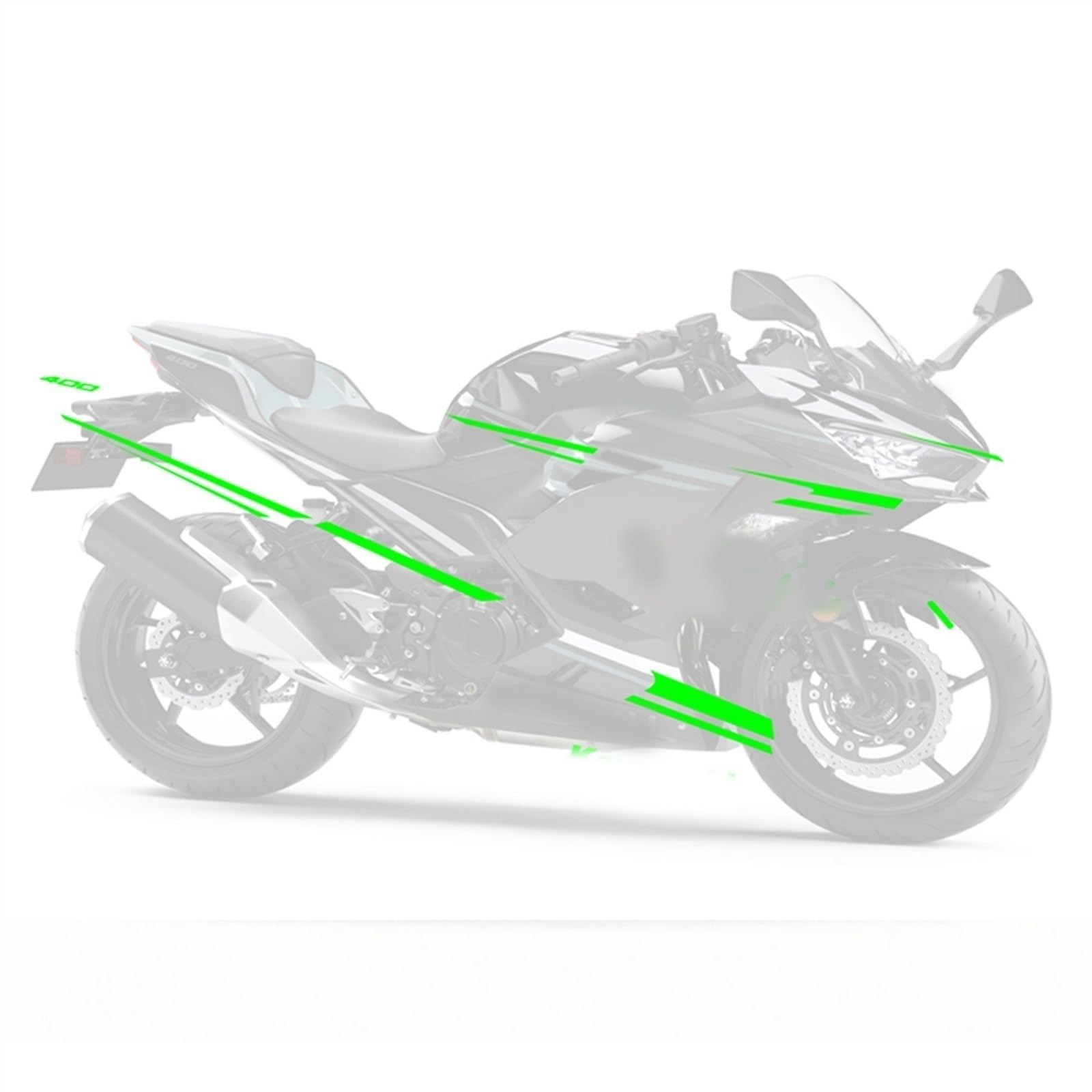 Autocollant Décoratif Réfléchissant Pour Carénage Kawasaki Ninja 400, H2, H2SX - Design Alvéolé, Couleur Jaune - Améliore L'Esthétique Et La Visibilité