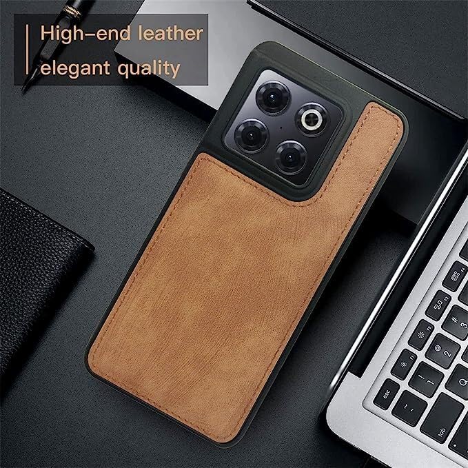 Image of A rtistque Premium Pu Leather Back Cover Case for Oneplus 10T 5G | Drop Protection | Raised Camera Edges - Brown