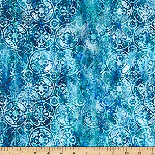 In The Beginning Fabrics in The Beginning Floragraphix V Medallions Fabric, Blue