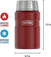 Vista 62 de THERMOS Stainless King Tarro de alimentos aislado al vacío con cuchara, 16 onzas, verde militar