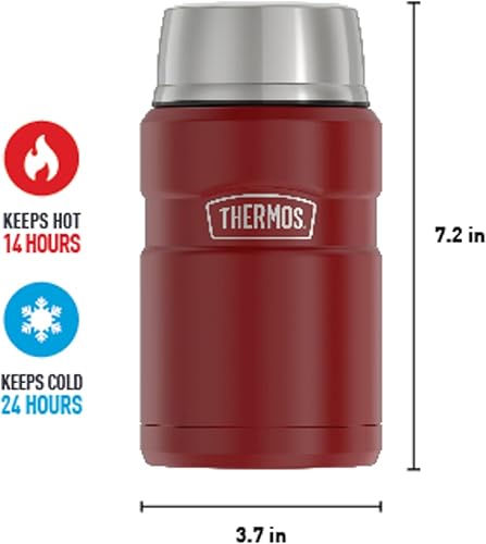 Miniatura 62 de THERMOS Stainless King Tarro de alimentos aislado al vacío con cuchara, 16 onzas, verde militar