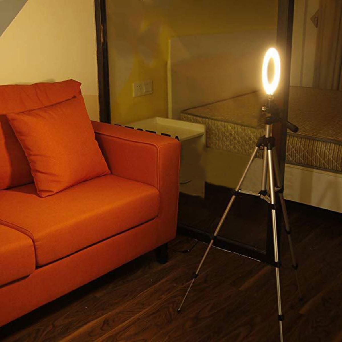 Sosoport Ringlicht Mit Stativ Und Led-licht Für Handy Dimmbares Selfie-ringlicht Mit Verstellbarer Handyhalterung Kompatibel Für Make-up Und Videoaufnahmen Bei Nacht