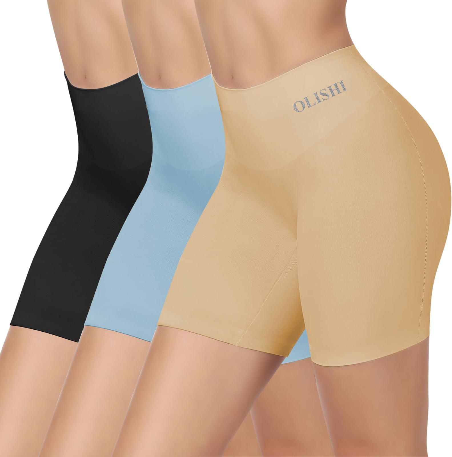 MIOTANPanties Underwear for Women Boxer Briefs Boy Shorts Seamless High Waisted 3 Packs