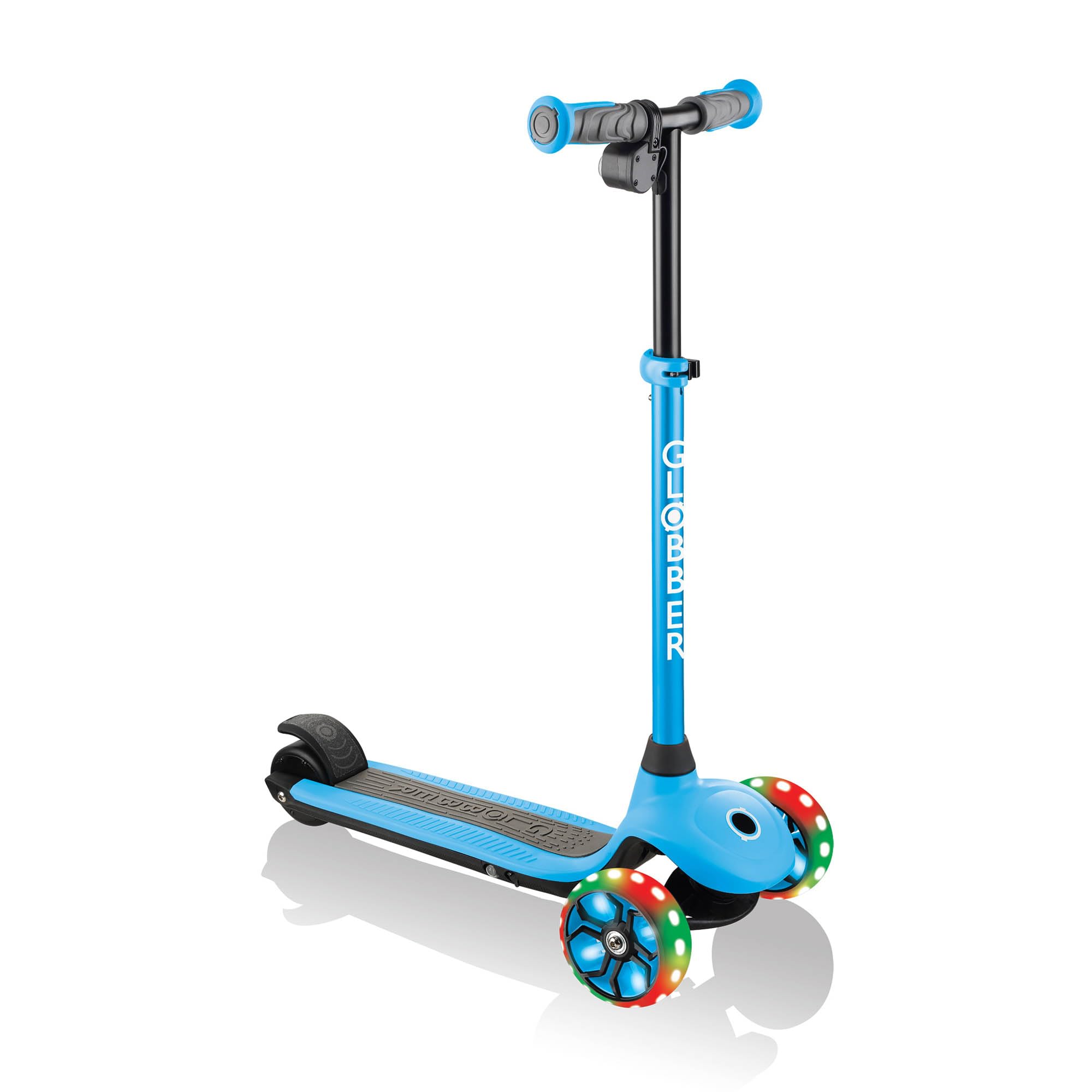 Globber E Motion 4 Plus - 3 Wheel Electric kids Scooter - from 6 Years Plus - Dual Braking System - 2 Year Warranty