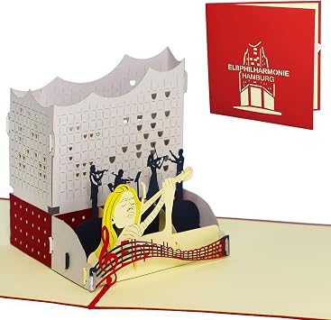 Lin 17385 3D Pop-Up Cards & Envelope Red