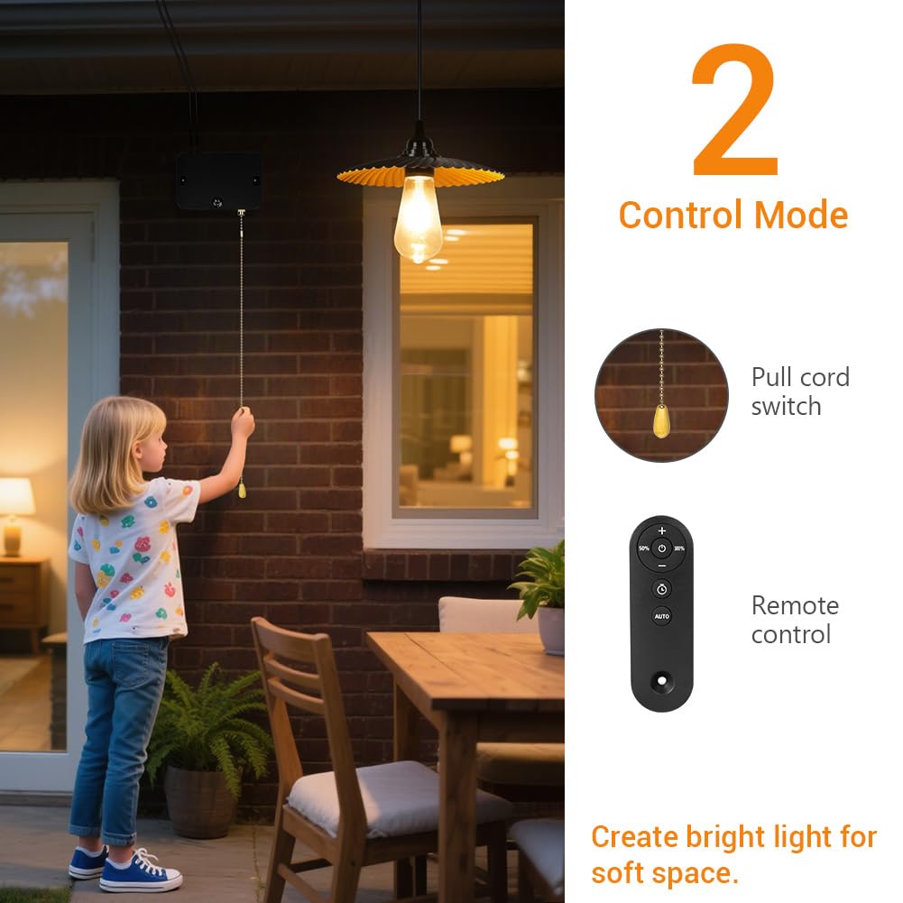 HOTUT Lámparas Solares para Exterior e Interior con Mando a Distancia, IP54 luz Automática de Anochecer a Amanecer a Prueba de Agua, Minutero, Carga USB, para Jardín, Balcón, Terraza, Pérgola, Caseta
