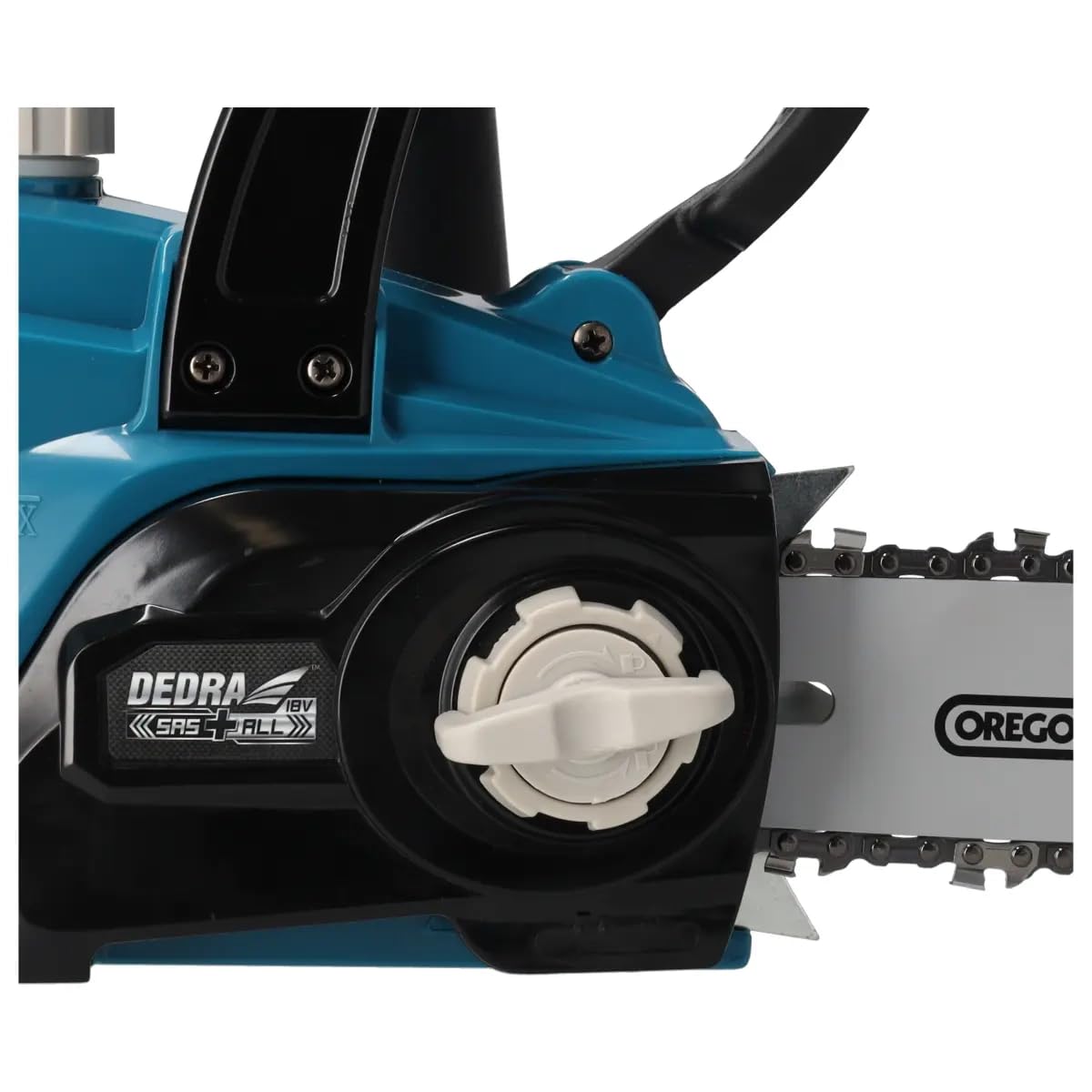 Dedra DED7095ML – akumulatorowa piła łańcuchowa 18 V z prowadnicą 254 mm (10"), łańcuch Oregon, automatyczne smarowanie, beznarzędziowy napinacz, hamulec bezpieczeństwa