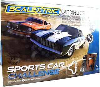 Scalextric/Premium Hobbies Sports Car Challenge - Mustang VS Camaro 1:32 Scale Slot Car Race Set C1445T