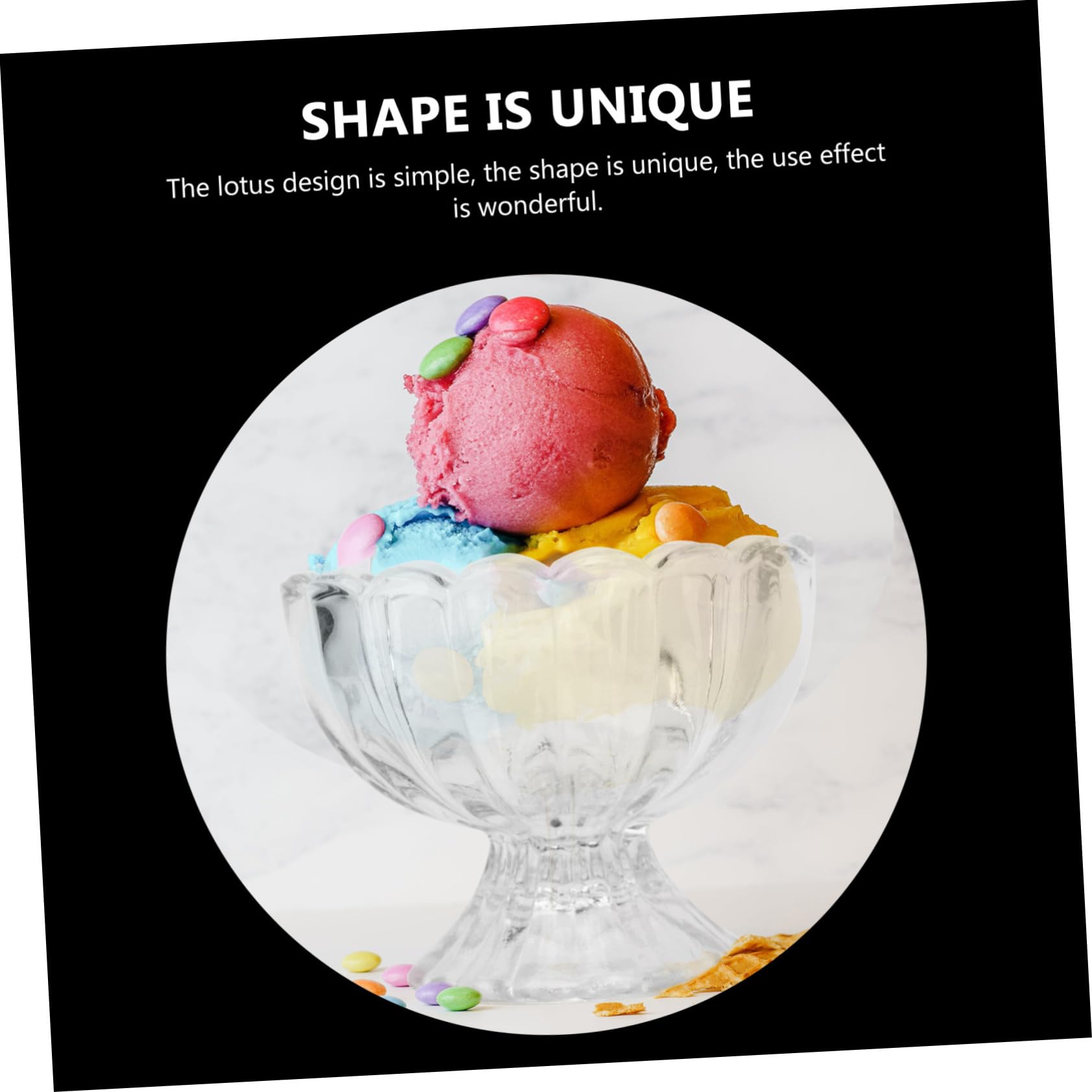 Mikinona 5piezas Tazón De Pudín De Helado De Vidrio Artesanal Para Ensalada De Frutas Tapa Para Helado y Postres