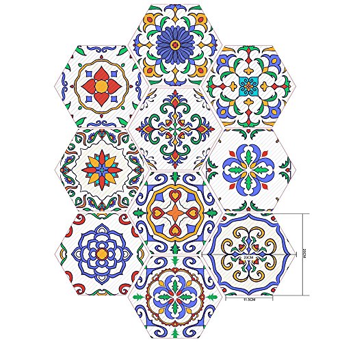 Preisvergleich Produktbild Beautyrain Wandbild Kunst Wandtattoos Bodenfliesen Aufkleber 3D Stereoscopic Wohnzimmer Selbstklebend Sechseck Kreativ