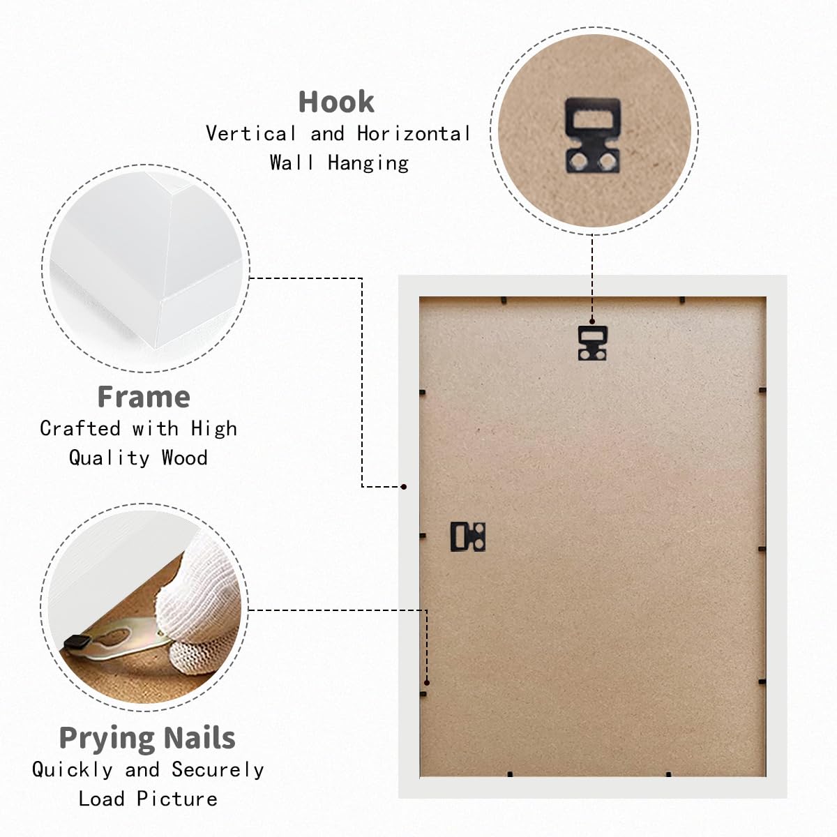 MEGAROOM Wood A3 Picture Frame Set of 2, A3 Frame for 16.5 x 11.7 In (42 x 29.7 cm) Photo Wall Hanging - Image 4