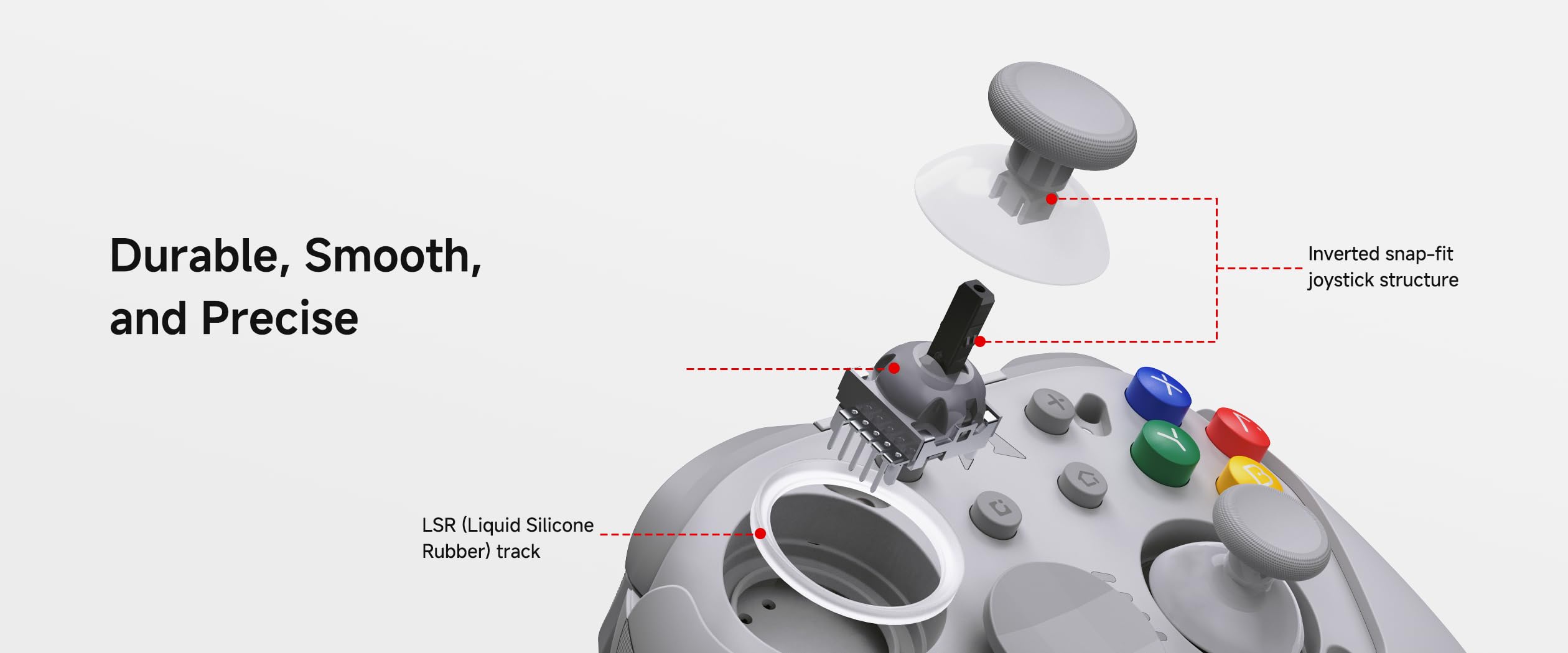 AKNES MOBAPAD Chitu2 HD Wireless Controller per Switch 2/OLED/Lite, Joystick TMR Glide, Pulsanti meccanici, HD Rumble, NFC,Pulsanti Posteriori Programmabili per PC/Android/iOS (Grigio)