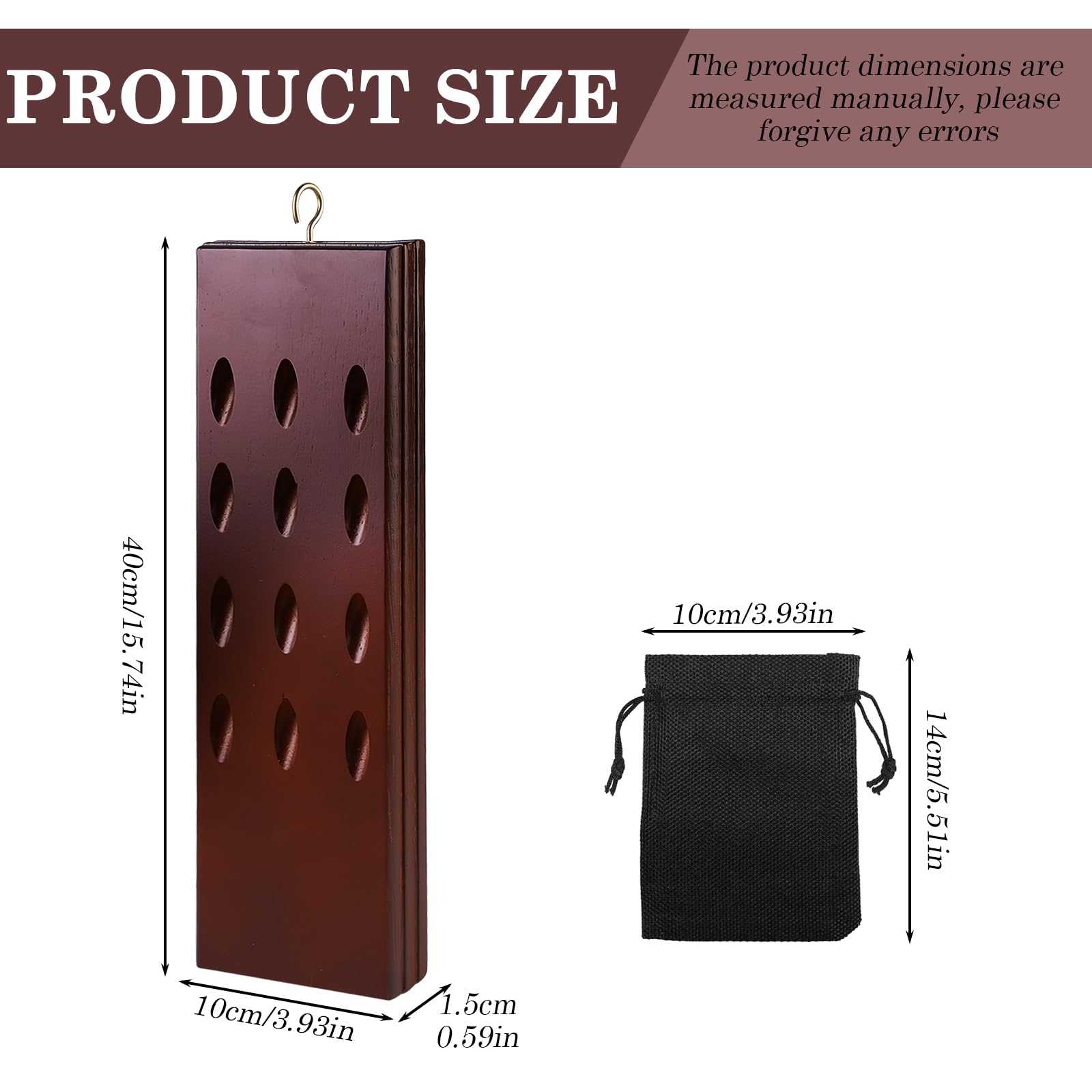 Soporte para dardos de madera para colgar: soporte para diana con clavos de metal y bolsillo para dardos, soporte para 12 dardos, accesorios para dardos, práctico almacenamiento para dardos de