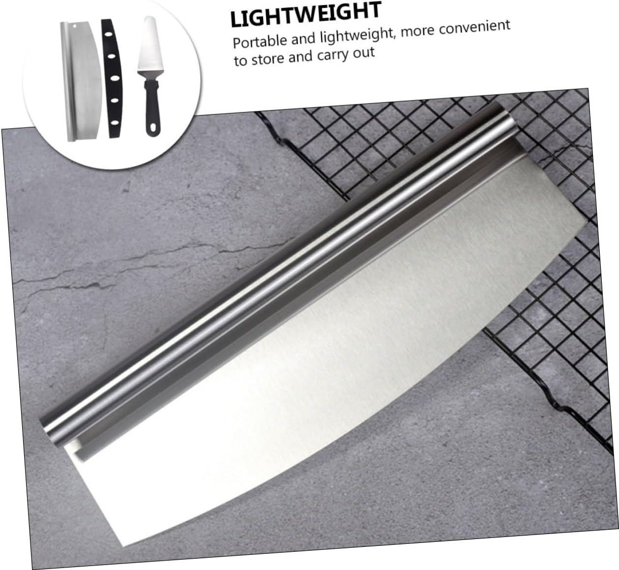 BESPORTBLE 2pcs Stainless Steel Pizza Cutter and Shovel Set with Pp Handle Portable Pizza Cutting Tool for Kitchen and Dining Multi-function