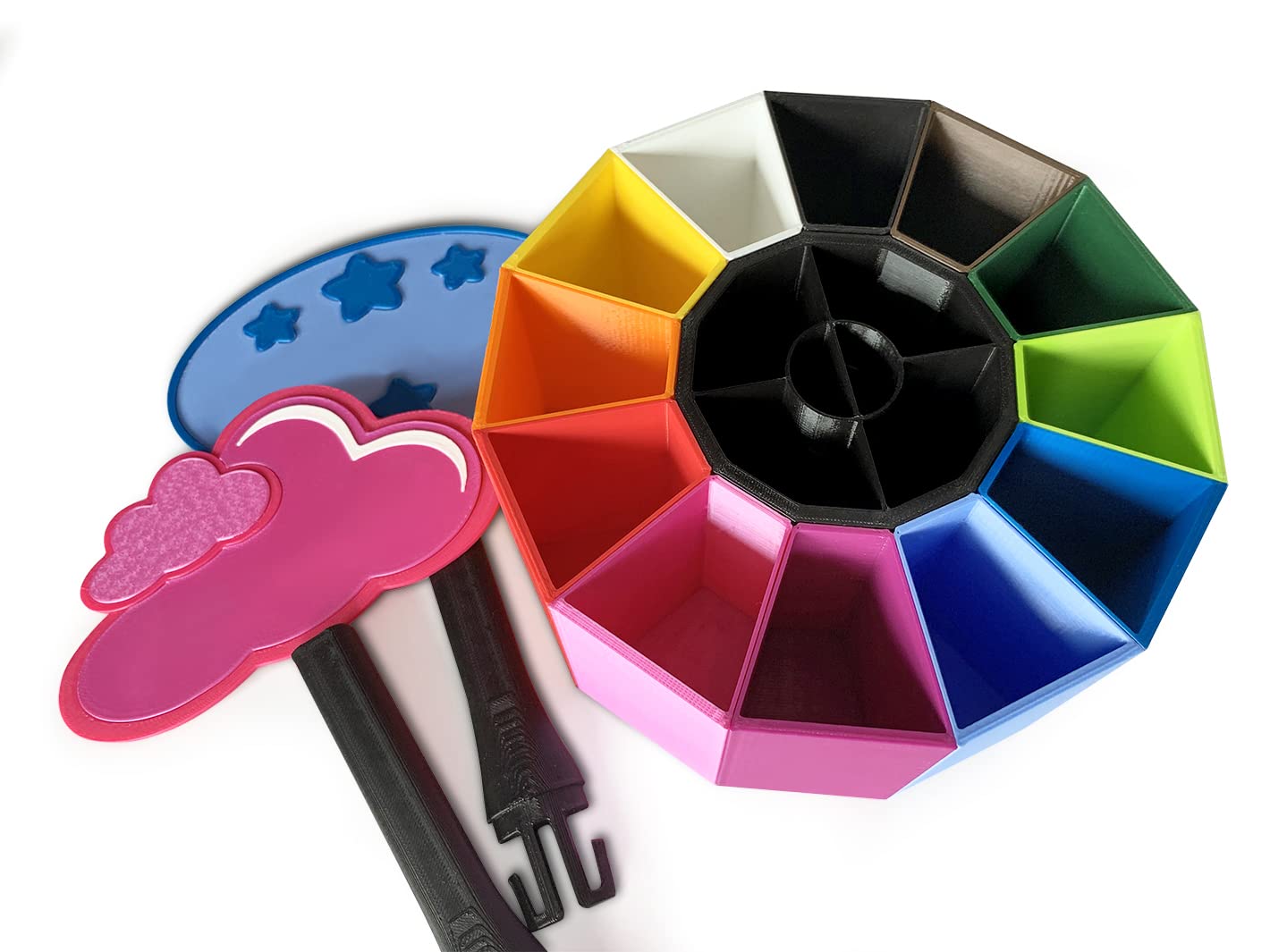 Obrotowy organizer na kredki, organizer na biurko, dla dzieci, ECO, pojemnik na długopisy, 360 stopni, rozmiar XL (Grey Cloud)