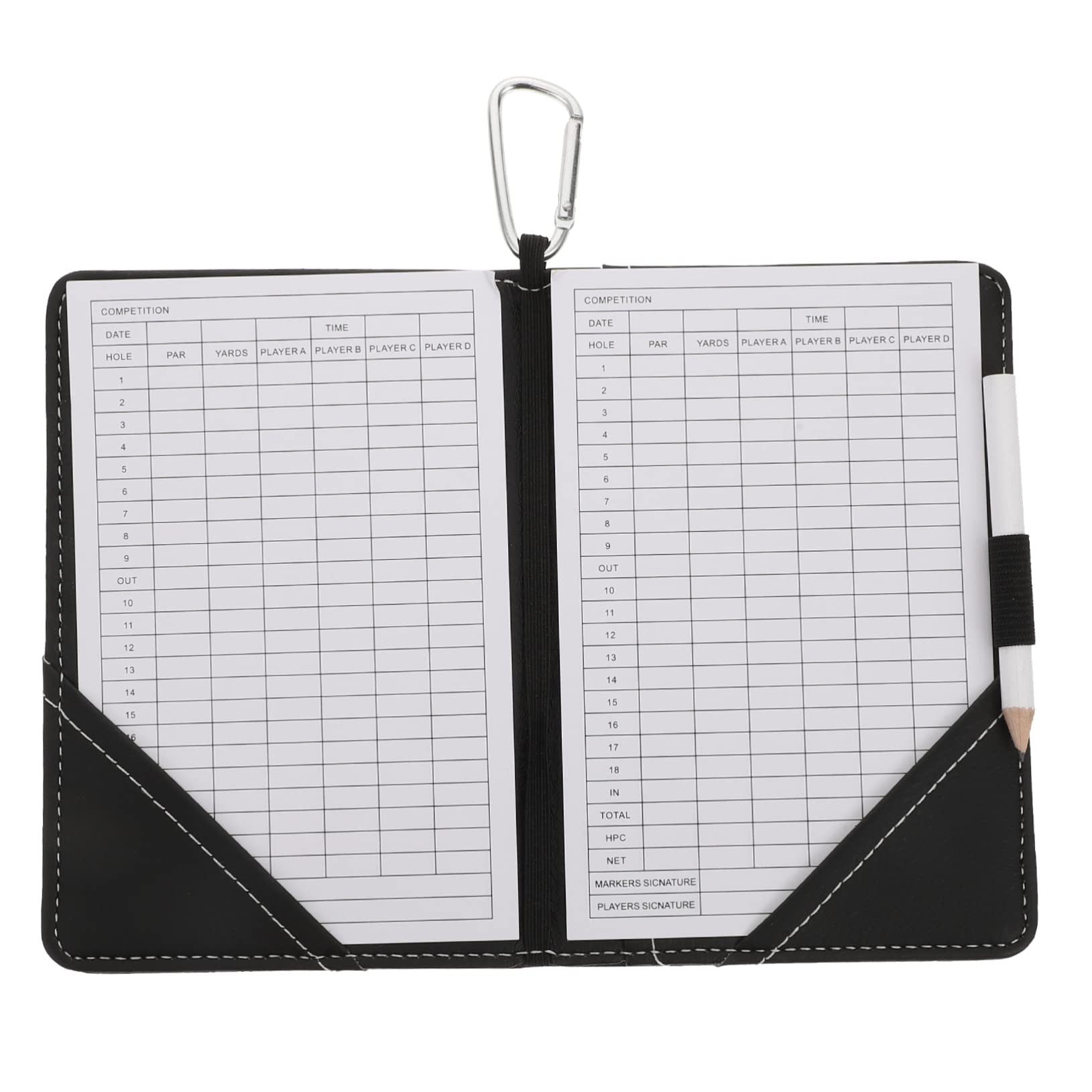 Cuaderno de Puntuación de Golf Diseño Compacto de PU Negro para Proteger Tarjeta de Puntuación y Resistente para Uso Durante el Golf