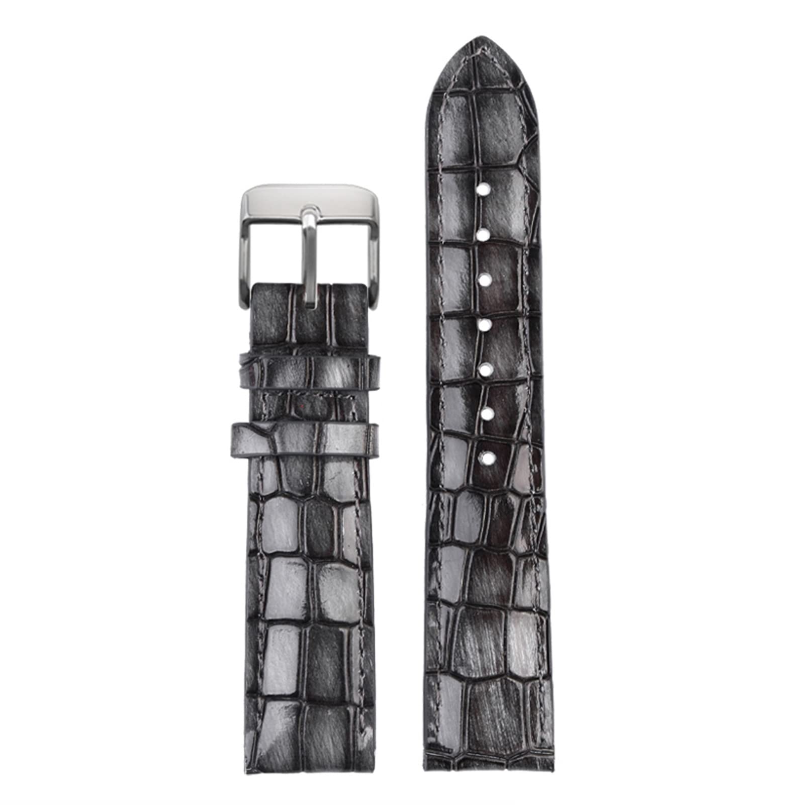 YSJNHX YSJNGF Modisches Armband aus echtem Leder, klare Persönlichkeit, Krokodilstruktur, Armband, Armbanduhr, 18 mm, 20 mm, 22 mm
