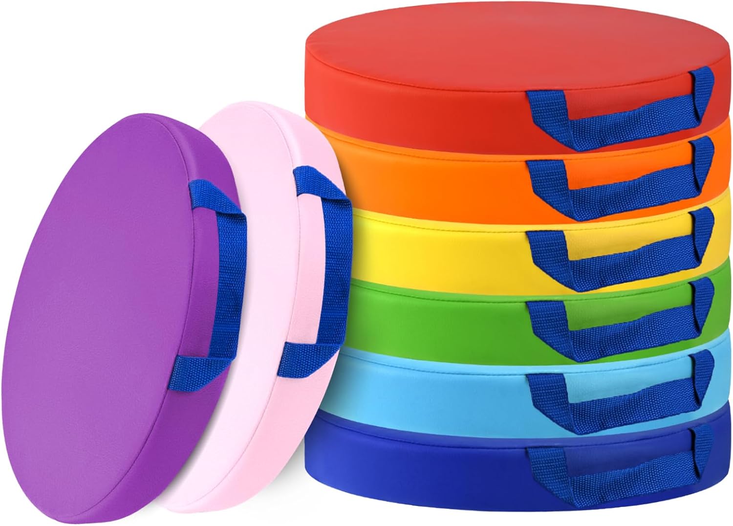 8 Pcs Flexible Seating Floor Cushions, Assorted Colored Floor Cushion for Classroom