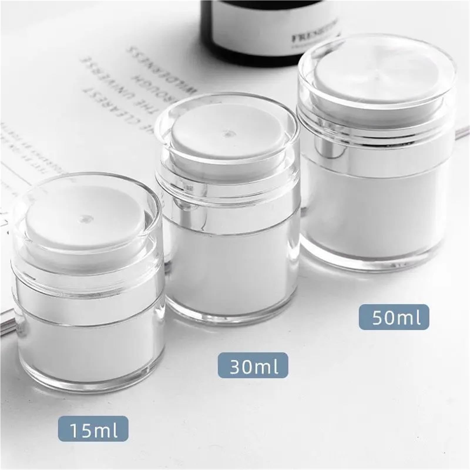 Bottiglie a pompa senza aria, 10 pezzi, 15/30/50 ml, vuote, ricaricabili