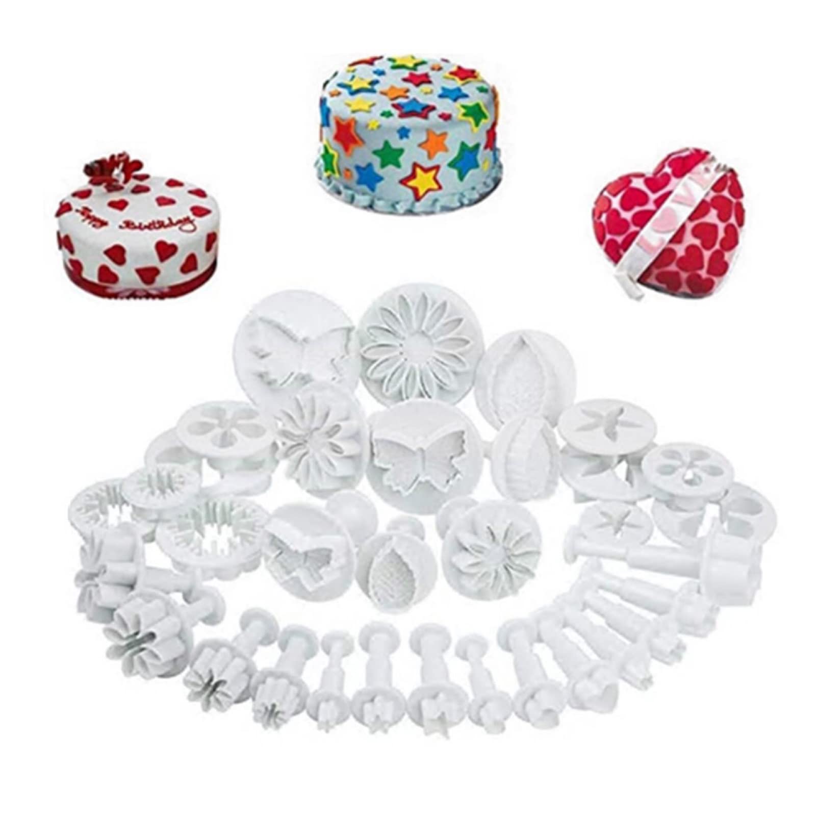 68 moldes de postre, sellos de fondant, cortadores de galletas, encantadores para los amantes de la repostería, duraderos y de grado alimenticio