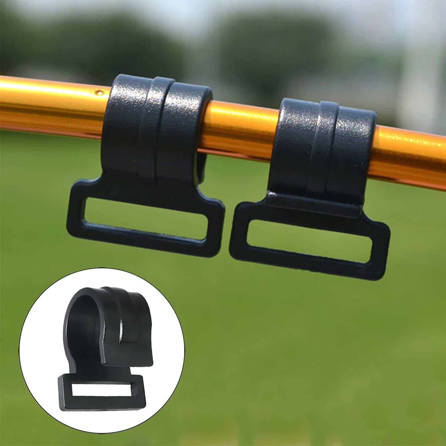 24 Clip A C In Plastica Per Pali Da Tenda E Ombrellone, Diametro 20 Mm, Fissaggio Cinghia 25 Mm, Campeggio