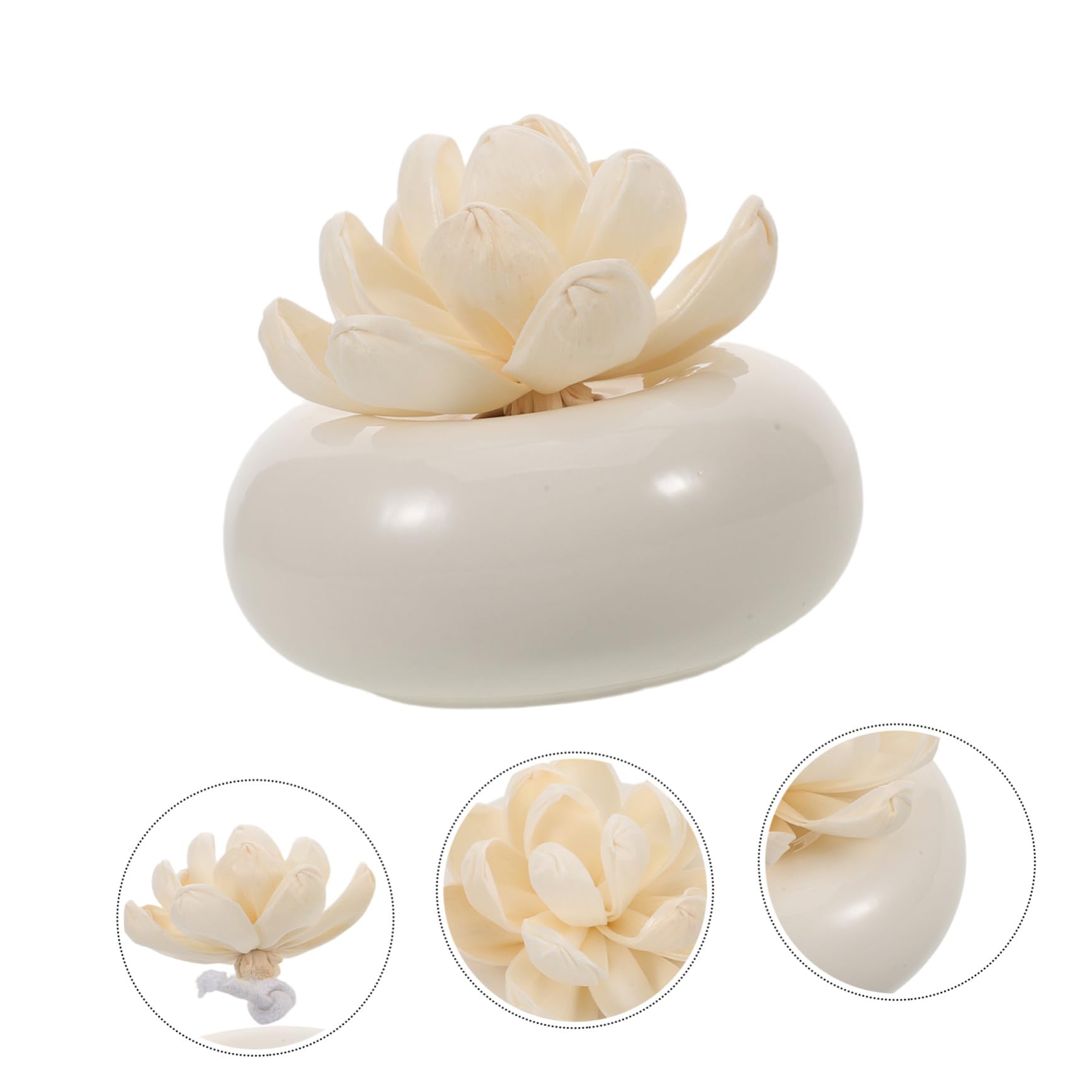 TOYANDONA Diffusore di Oli Essenziali Passivo in Ceramica Bianca, Assorbe L’olio e Rilascia Fragranza Lentamente, per Auto e Casa