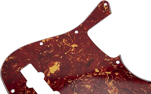 Miniatura 2 de Golpeador Yootones de 10 agujeros para Jazz Bass J Bass compatible con Fender Jazz Bass de EE. UU. y mexicano (4 capas de carey roja)