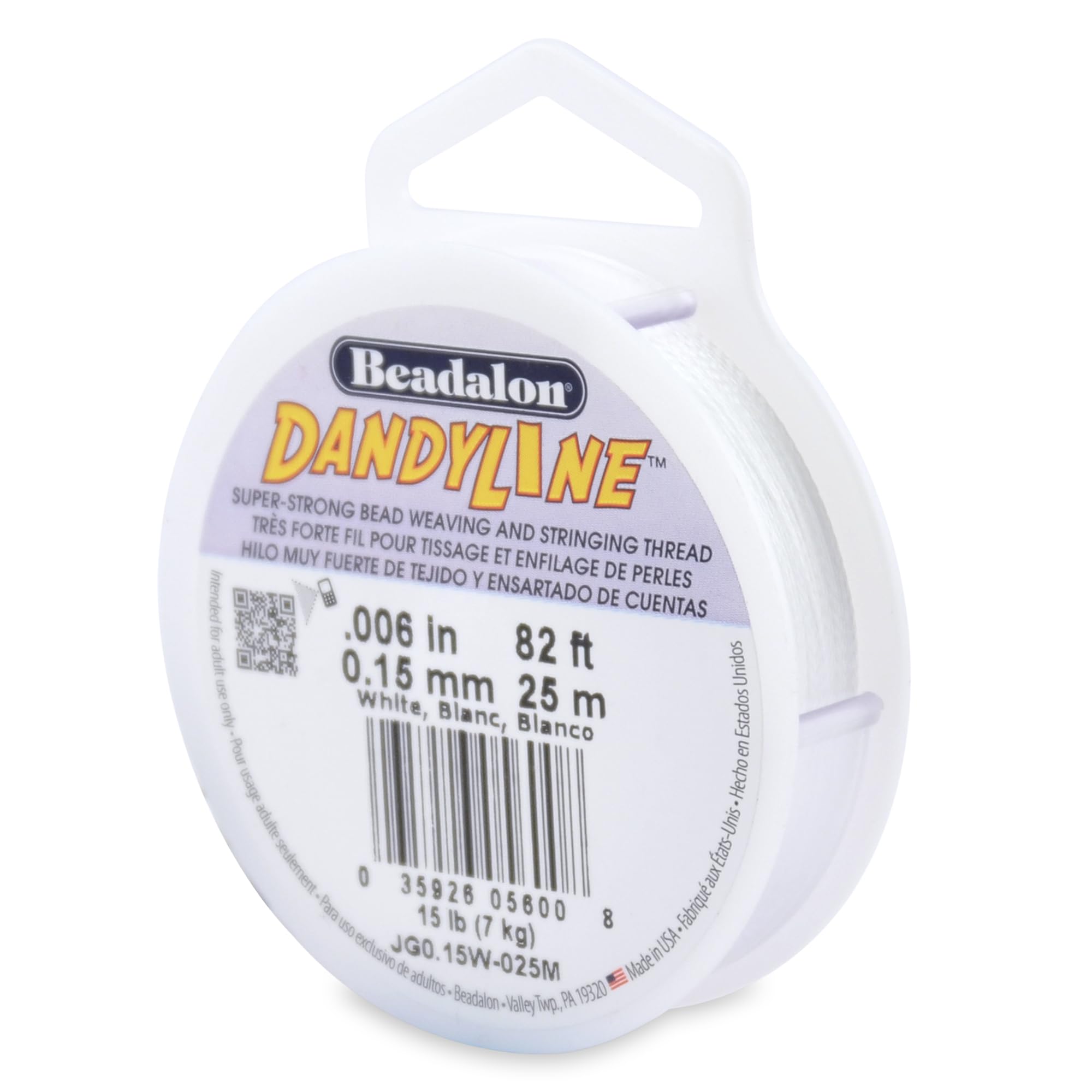 Beadalon 0.15 mm 25 m Dandyline, White