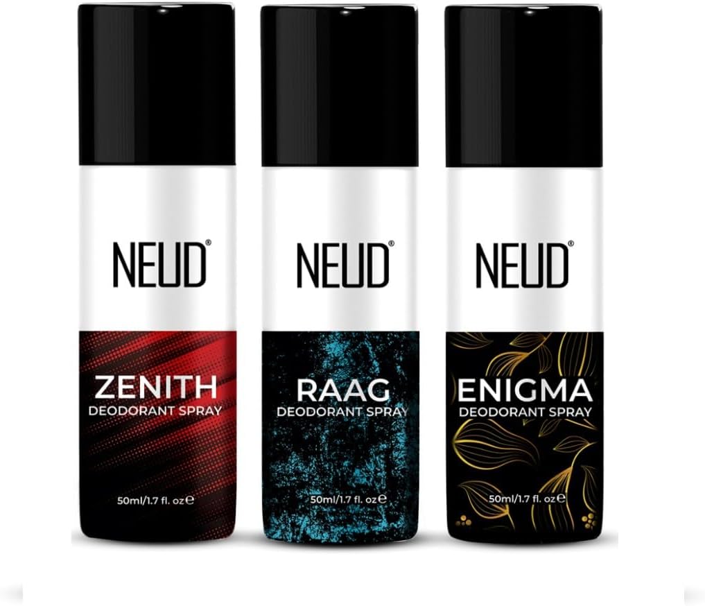 NEUD Xpose Yourself Unisex Deodorant Body Spray Combo - Set of 3 x 50ml Each, Perfume for Men & Women, Deo Gift Set, Fresh & Long Lasting Aroma, No Gas Deodorant