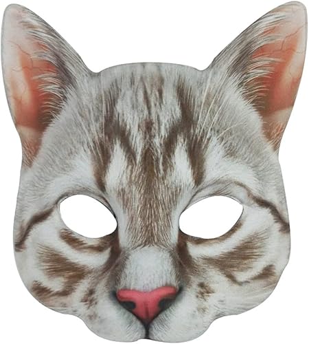 Aiffort 1 máscara de gato realista de Halloween, máscara de gato para Halloween, Navidad, Pascua, accesorio de fiesta de disfraces
