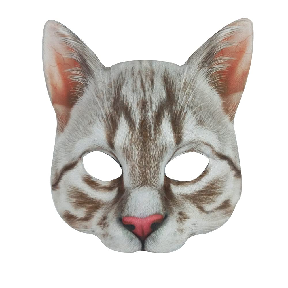 1Pcs Halloween Realistic Cat Masks Animal Cat Mask for Halloween Christmas Easter Novelty Costume Party Accessory