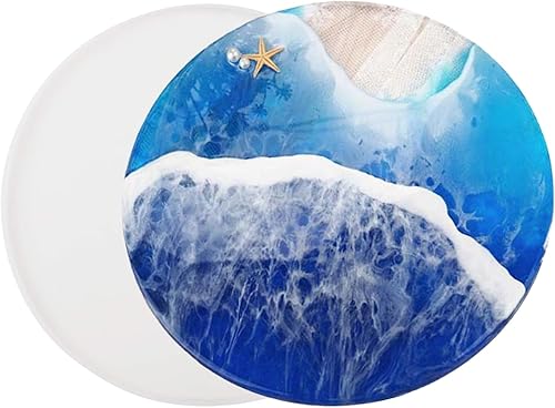 Molde de silicona epoxi para posavasos redondos, molde de bandeja grande, placa redonda de 11.8 pulgadas, bandeja rodante para fundición de resina,