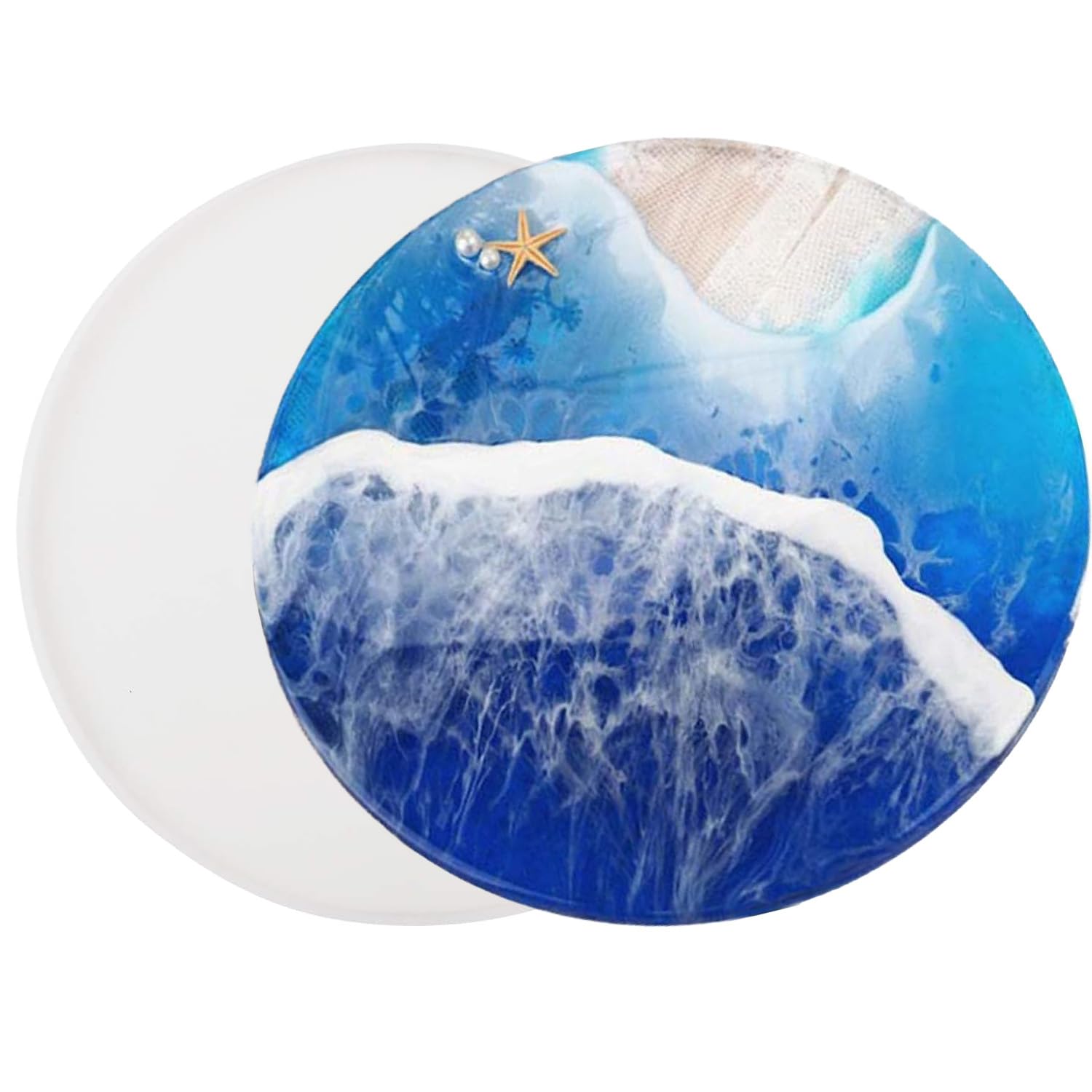 Reicyfang Round Coaster Epoxy Silicone Mold, Large Tray Mold, 11.8 Inch Round Plate, Rolling Tray for Resin Casting, DIY Jewelry Holder, Home Decor