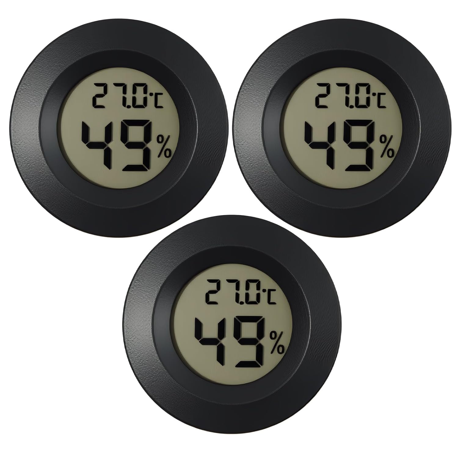 3 Pack LCD Digital Hygrometer Thermometer, Indoor Humidity Meter Sensor and Temperature Gauge, Reptile Thermometer for Home, Humidifiers, Dehumidifiers, Greenhouse, Basement, Baby Room