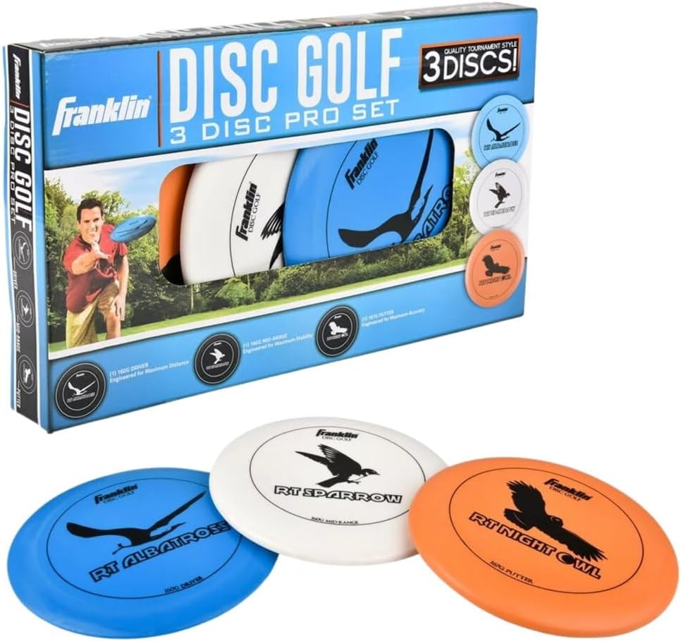 Franklin Sports Disc Golf Discs Set - Disc Golf Equipment Starter Set