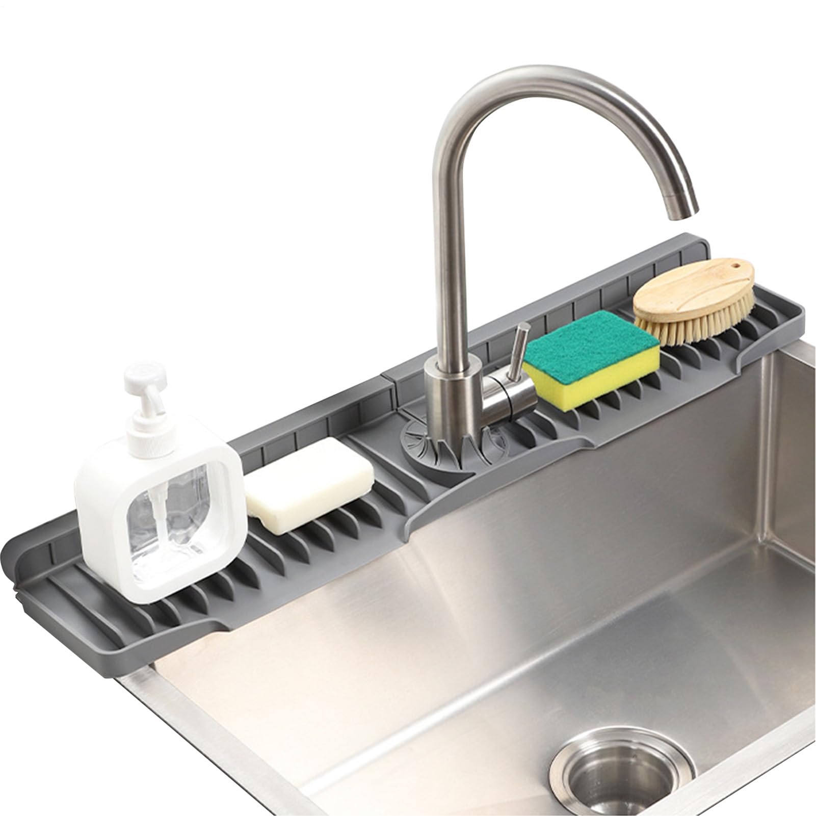 Alfombrilla de grifo protectora de silicona para una cocina moderna y limpia