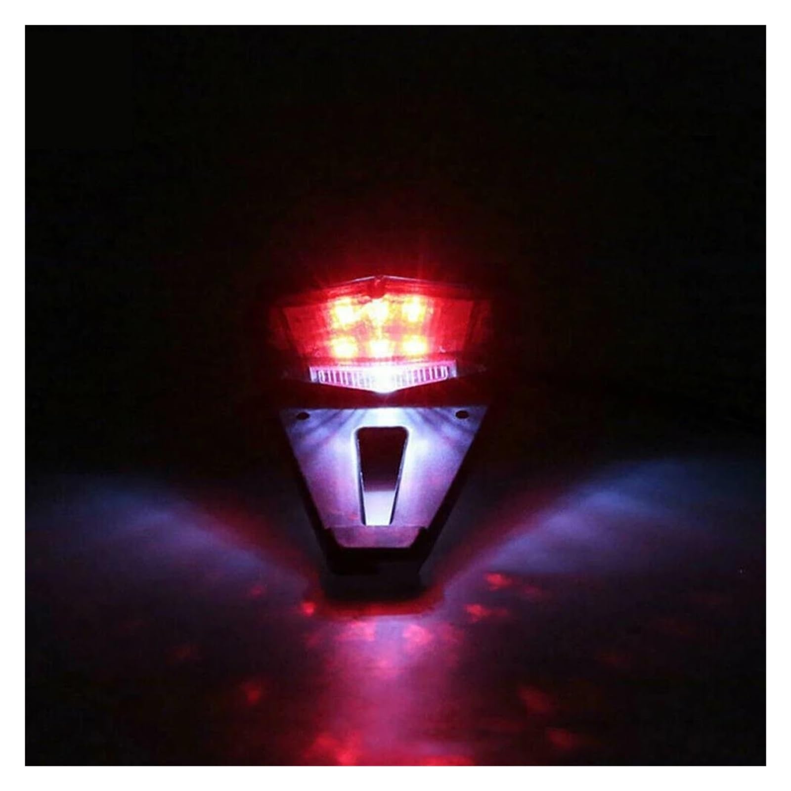 luce posteriore freno stop Supporto universale per fanale posteriore a LED da 12 V per moto, parafango posteriore, luci di stop e luci targa, per moto da cross.(Red)